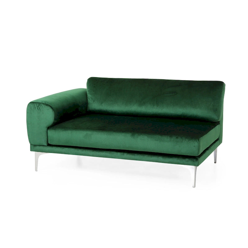 Emerald 111 Modern Velvet Sofa with Metal Legs and Solid Frame