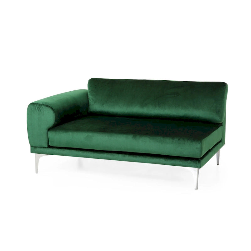 Emerald 111 Modern Velvet Sofa with Metal Legs and Solid Frame