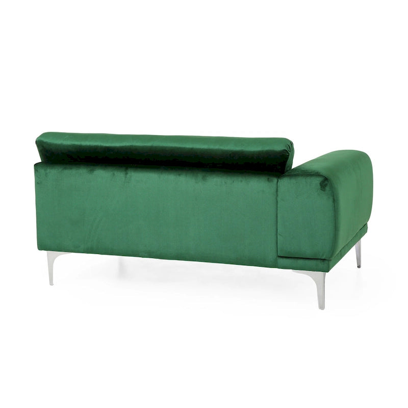 Emerald 111 Modern Velvet Sofa with Metal Legs and Solid Frame