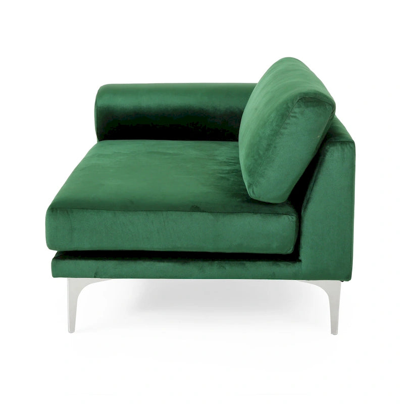 Emerald 111 Modern Velvet Sofa with Metal Legs and Solid Frame
