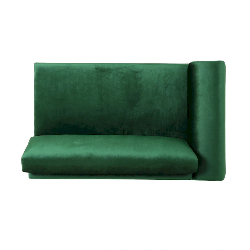 Emerald 111 Modern Velvet Sofa with Metal Legs and Solid Frame