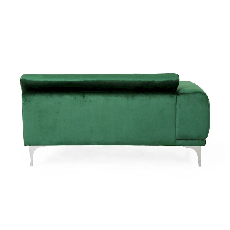 Emerald 111 Modern Velvet Sofa with Metal Legs and Solid Frame