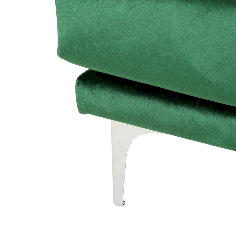 Emerald 111 Modern Velvet Sofa with Metal Legs and Solid Frame