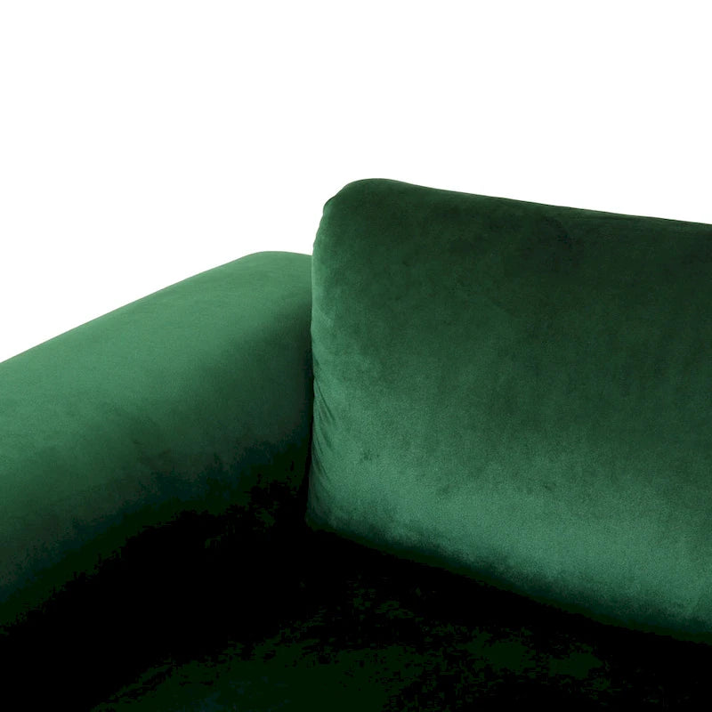 Emerald 111 Modern Velvet Sofa with Metal Legs and Solid Frame