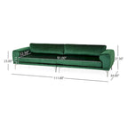 Emerald 111 Modern Velvet Sofa with Metal Legs and Solid Frame