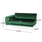 Emerald 111 Modern Velvet Sofa with Metal Legs and Solid Frame
