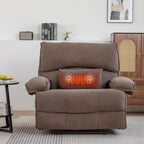 Oversized Velvet Recliner with Massage, Heating, Lumbar Pillow