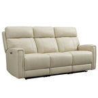 Genuine Leather Power Reclining Sofa with Power Headrest and USB & USB-C Port, Zero Gravity