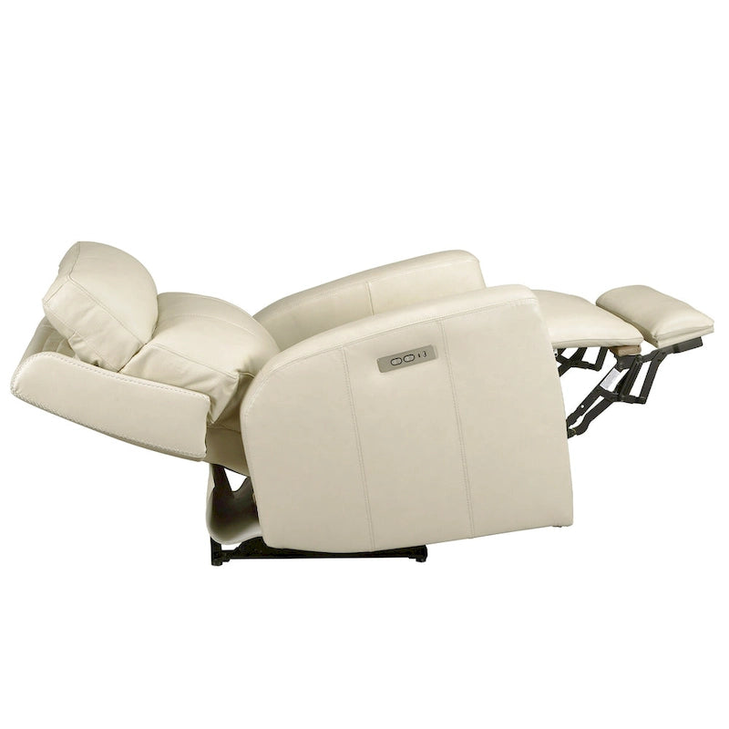 Genuine Leather Power Reclining Sofa with Power Headrest and USB & USB-C Port, Zero Gravity