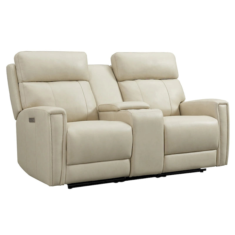 Genuine Leather Power Reclining Sofa with Power Headrest and USB & USB-C Port, Zero Gravity