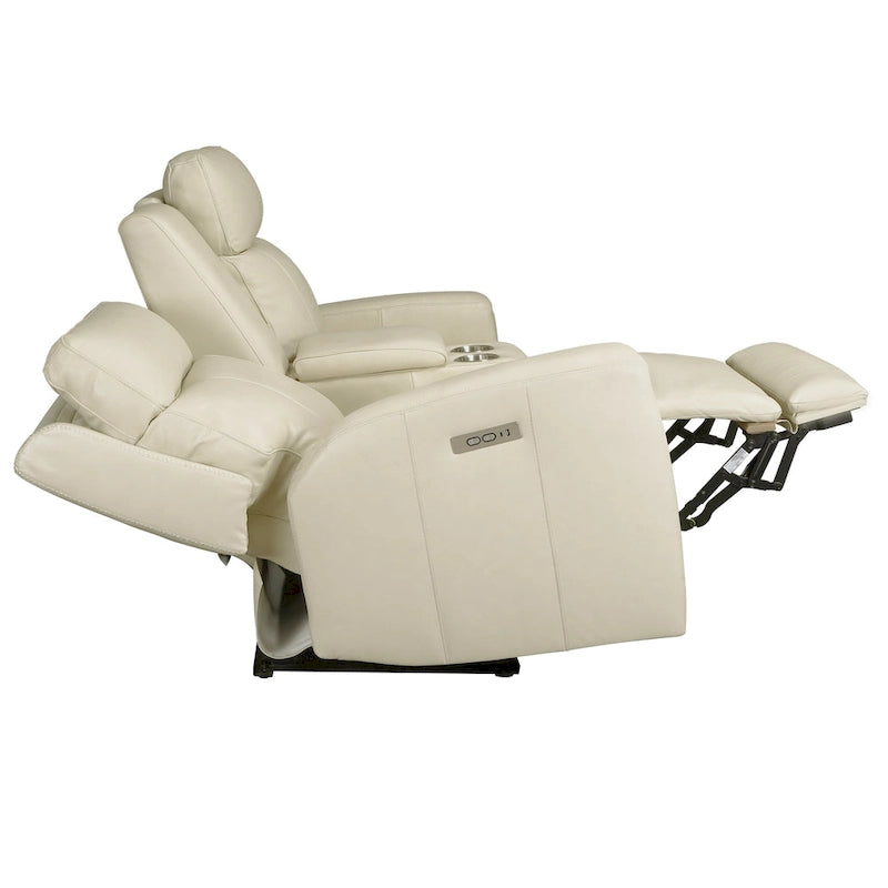 Genuine Leather Power Reclining Sofa with Power Headrest and USB & USB-C Port, Zero Gravity
