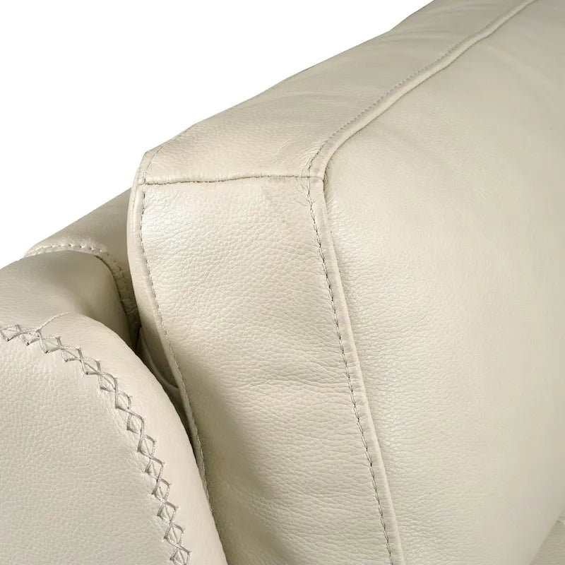 Genuine Leather Power Reclining Sofa with Power Headrest and USB & USB-C Port, Zero Gravity