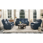 Genuine Leather Power Reclining Sofa with Power Headrest and USB & USB-C Port, Zero Gravity