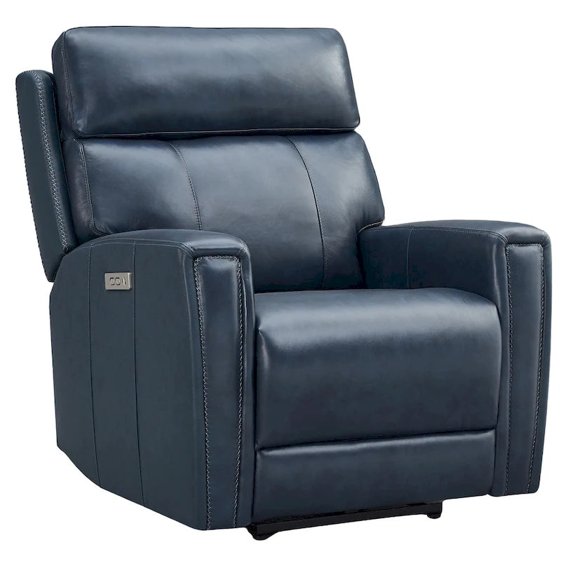 Genuine Leather Power Reclining Sofa with Power Headrest and USB & USB-C Port, Zero Gravity
