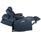 Genuine Leather Power Reclining Sofa with Power Headrest and USB & USB-C Port, Zero Gravity