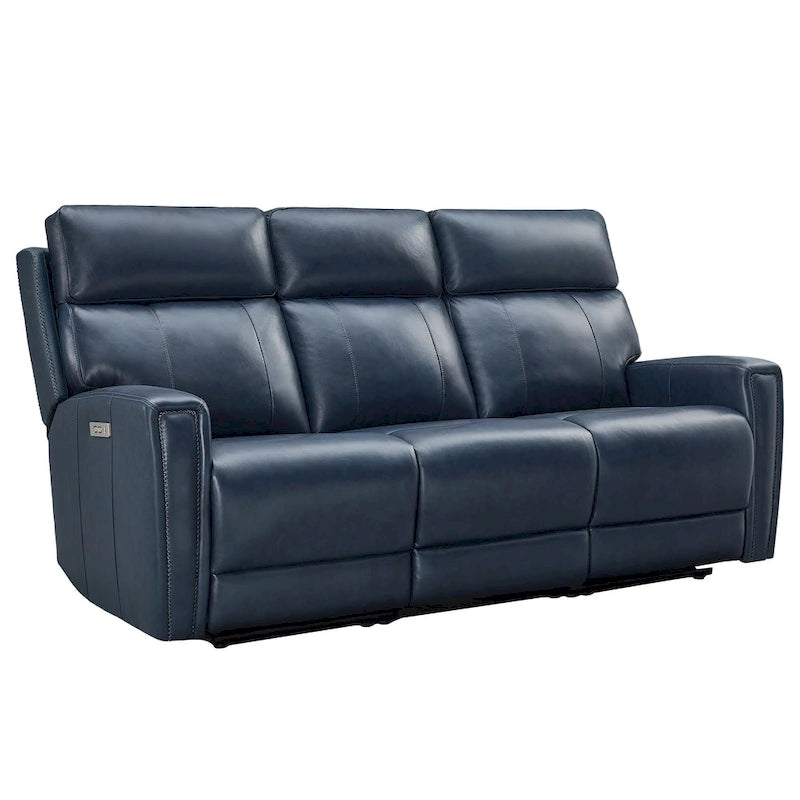 Genuine Leather Power Reclining Sofa with Power Headrest and USB & USB-C Port, Zero Gravity