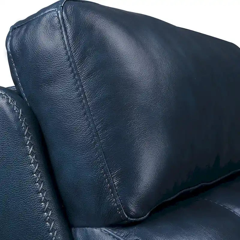 Genuine Leather Power Reclining Sofa with Power Headrest and USB & USB-C Port, Zero Gravity