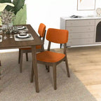 Burnt Orange Velvet Solid Back Side Chair