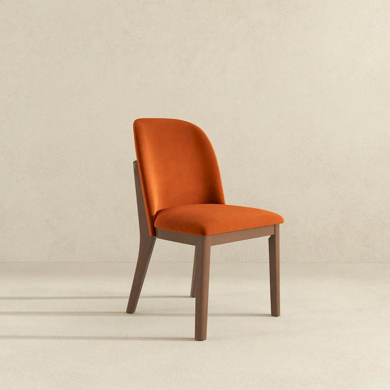 Burnt Orange Velvet Dining Chair