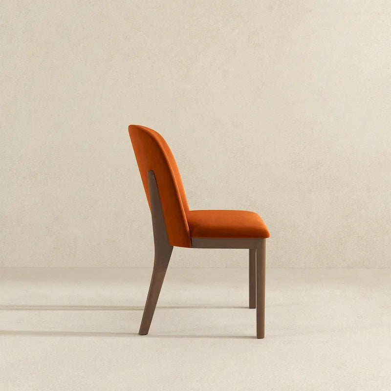 Burnt Orange Velvet Dining Chair