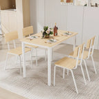 Kitchen Dining Table Metal Frame Breakfast Table with 4 Dining Chairs