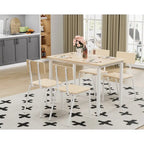 Kitchen Dining Table Metal Frame Breakfast Table with 4 Dining Chairs