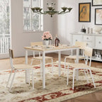 Kitchen Dining Table Metal Frame Breakfast Table with 4 Dining Chairs