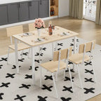 Kitchen Dining Table Metal Frame Breakfast Table with 4 Dining Chairs