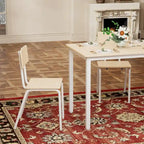 Kitchen Dining Table Metal Frame Breakfast Table with 4 Dining Chairs