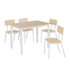 Kitchen Dining Table Metal Frame Breakfast Table with 4 Dining Chairs