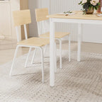 Kitchen Dining Table Metal Frame Breakfast Table with 4 Dining Chairs
