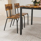 Kitchen Dining Table Metal Frame Breakfast Table with 4 Dining Chairs