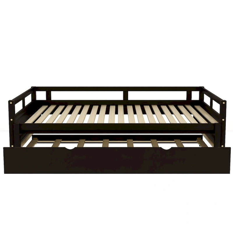 Black Twin Pine Daybed with Trundle