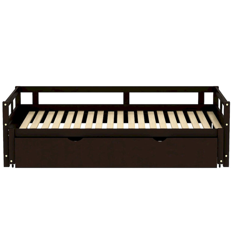 Black Twin Pine Daybed with Trundle