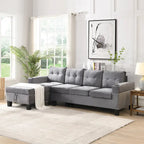 Grey 97.8 Modern Sofa with Storage Chaise