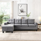 Grey 97.8 Modern Sofa with Storage Chaise