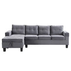Grey 97.8 Modern Sofa with Storage Chaise