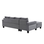 Grey 97.8 Modern Sofa with Storage Chaise
