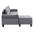 Grey 97.8 Modern Sofa with Storage Chaise