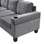 Grey 97.8 Modern Sofa with Storage Chaise