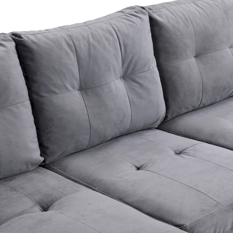 Grey 97.8 Modern Sofa with Storage Chaise