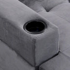 Grey 97.8 Modern Sofa with Storage Chaise