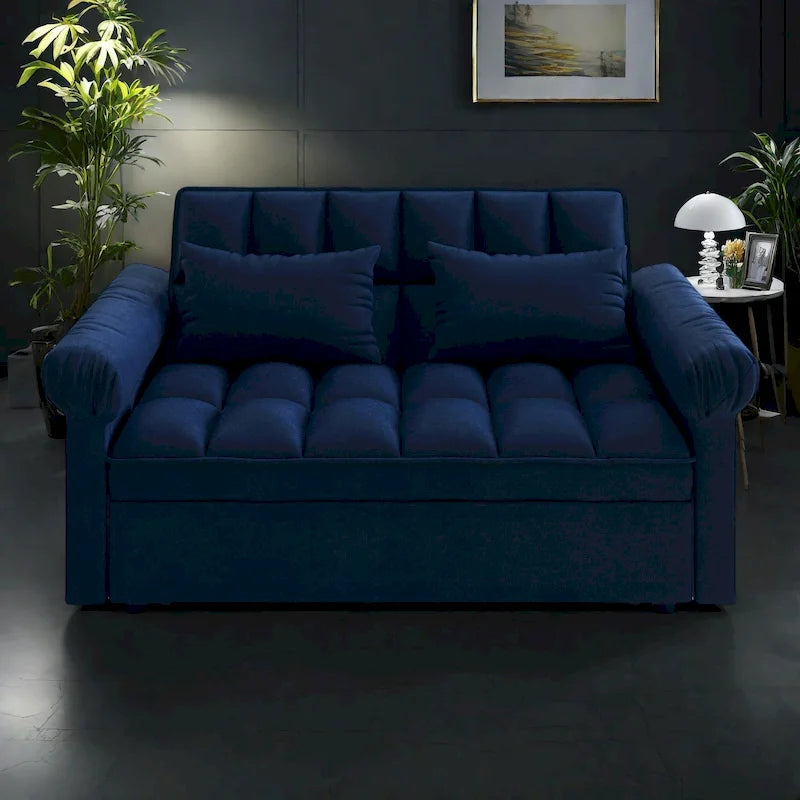56 Foam Sofa Bed with Pull-Out Sleeper and Adjustable Backrest