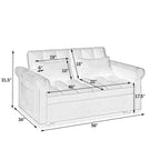 56 Foam Sofa Bed with Pull-Out Sleeper and Adjustable Backrest