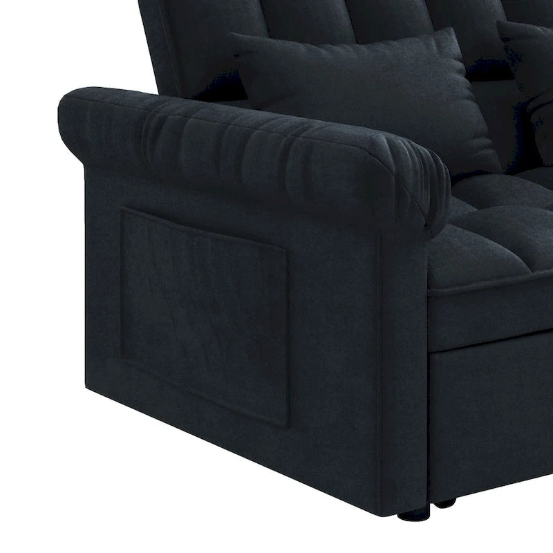 56 Foam Sofa Bed with Pull-Out Sleeper and Adjustable Backrest