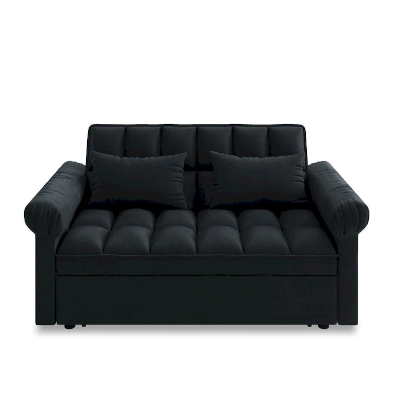 56 Foam Sofa Bed with Pull-Out Sleeper and Adjustable Backrest