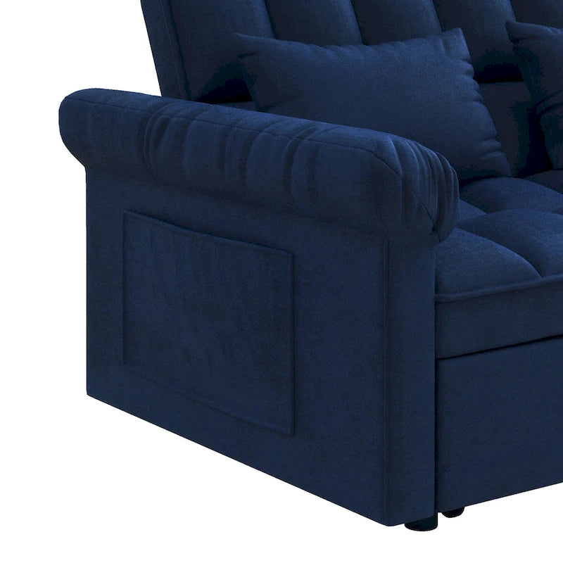 56 Foam Sofa Bed with Pull-Out Sleeper and Adjustable Backrest
