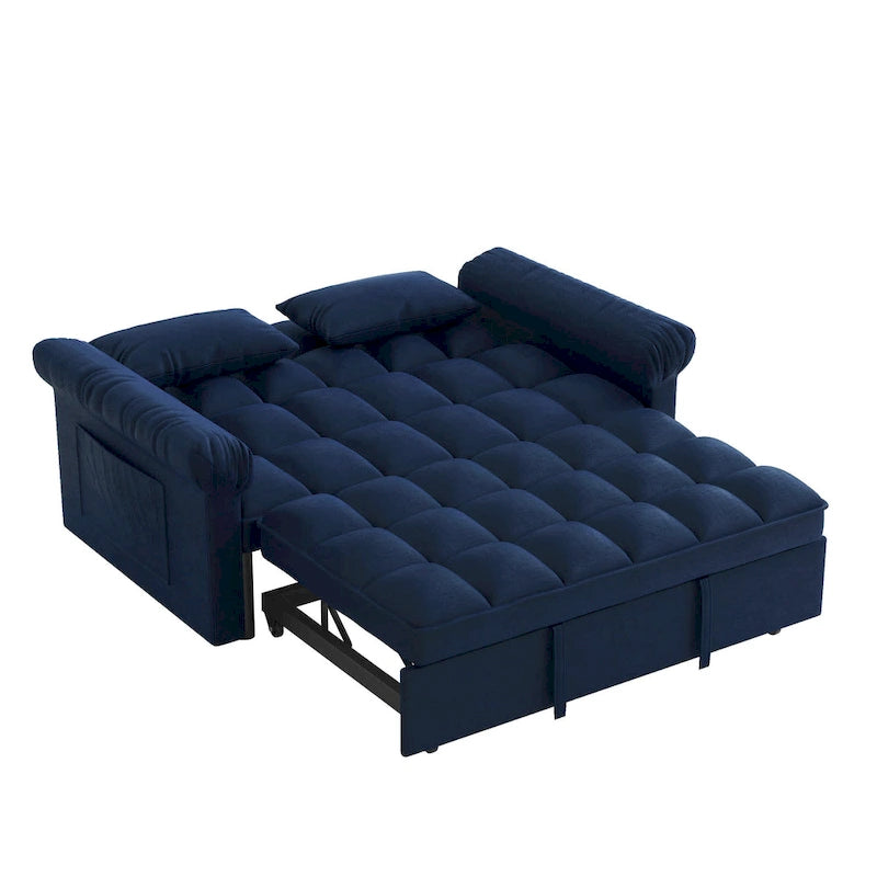 56 Foam Sofa Bed with Pull-Out Sleeper and Adjustable Backrest