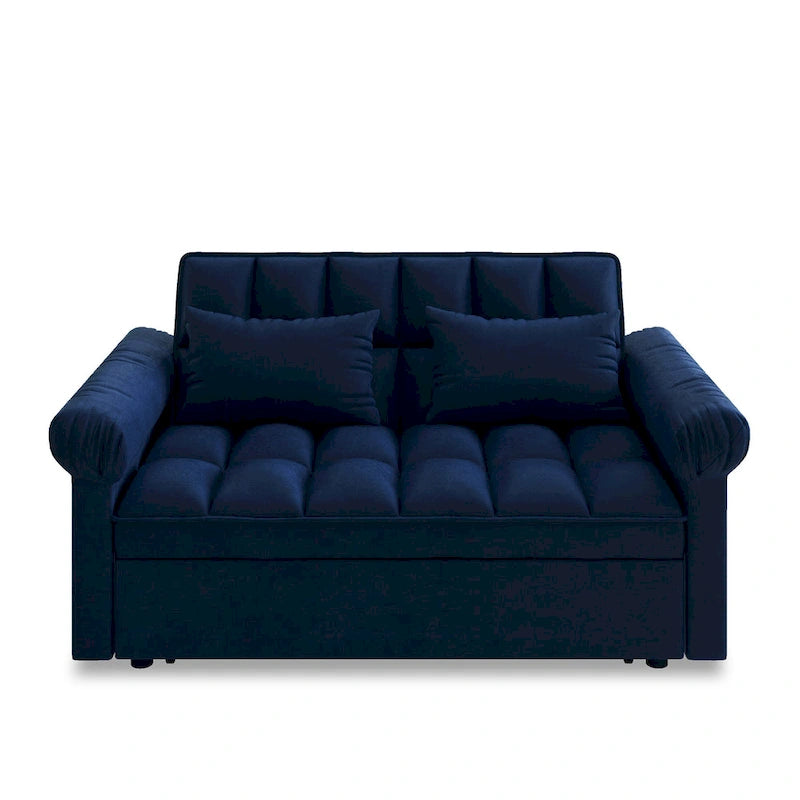 56 Foam Sofa Bed with Pull-Out Sleeper and Adjustable Backrest