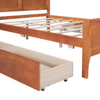 Full Pine Wood Platform Bed with 4 Drawers & Design